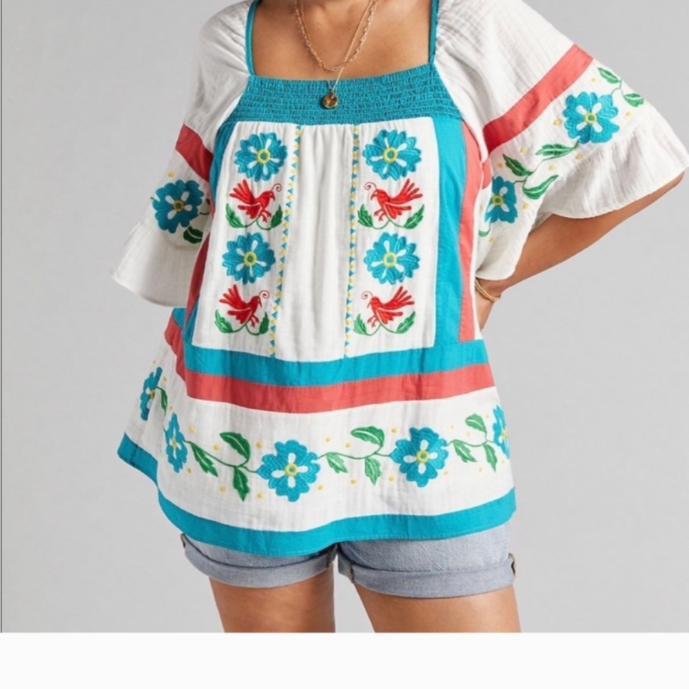 Floral Embroidered Women's Top